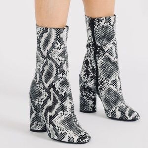 Public Desire snake print booties
